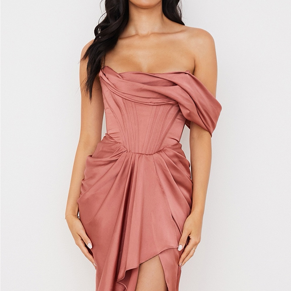 House of CB Strapless Rose Dress